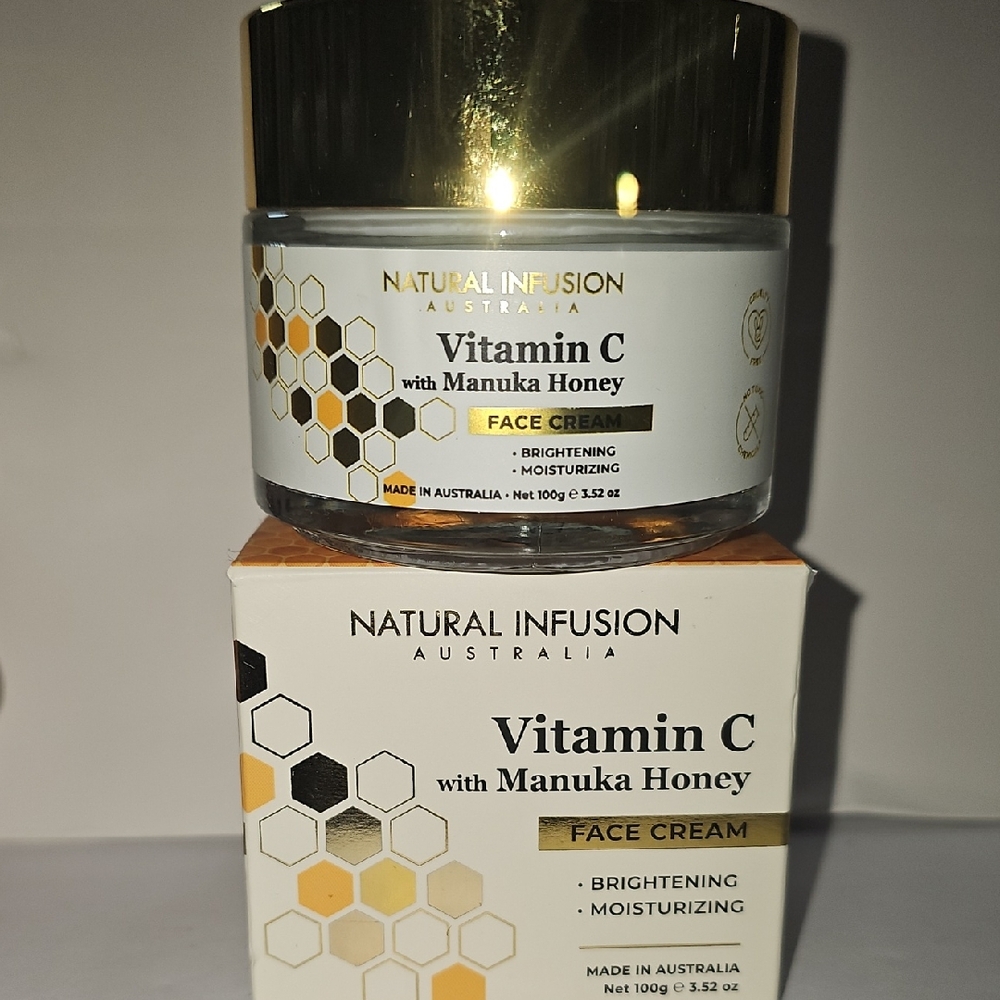 Natural Infusion Vit C Face Cream Manuka Honey Brightening Moisturizing 3.52 Oz